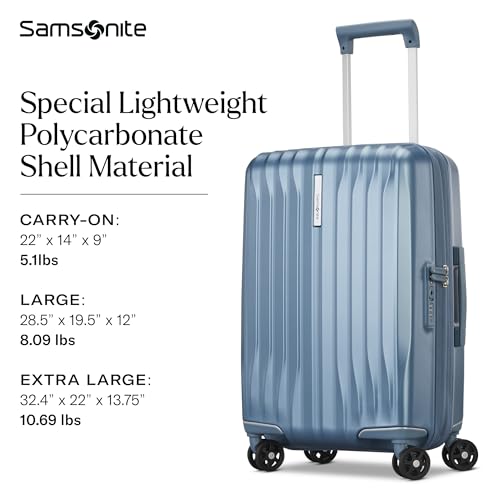 Samsonite UpLIFT Large Checked Hardside Luggage with Spinner Wheels - Airline-Approved, TSA Lock, Adjustable Handle System - Polycarbonate Hard Suitcase for Ultra Lightweight Travel - Elemental Blue - color: Elemental Blue, size: Large Checked Spinner