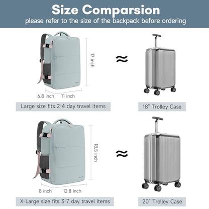 Taygeer Carry On Backpack for Women, TSA Approved Personal Item Backpack - color: Powderblue, size: X-Large