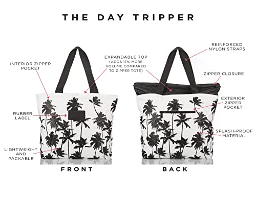 ALOHA Collection Day Tripper Tote | Lightweight, Packable, and Splash-Proof Beach Tote Bag | Easy to Clean - color: Coco Palms in Black, size: One Size - Day Tripper Tote