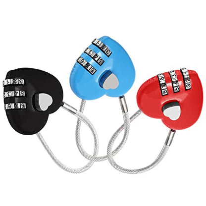 3 Pack Mini Padlock Heart Code Lock 3-Digit Combination