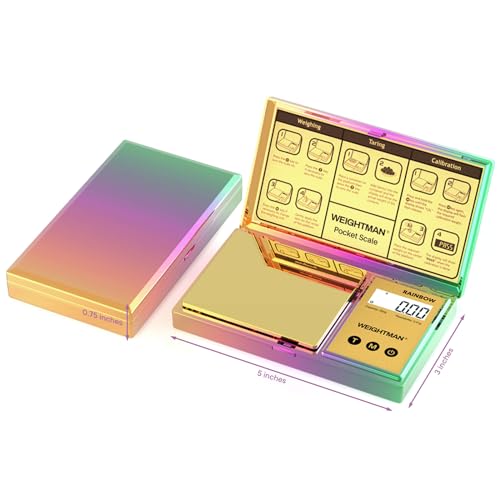 WEIGHTMAN Shiny Digital Gram Scale 200g x 0.01g, Chrome Rainbow Mini Scale - color: Multicolored