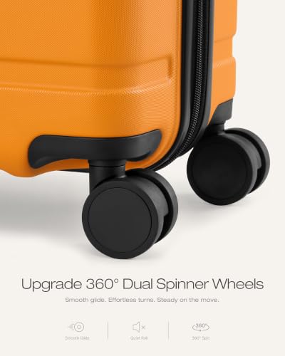 Coolife Luggage Set, Lightweight Durable Hardshell, 3 piece, Orange new - color: Orange new