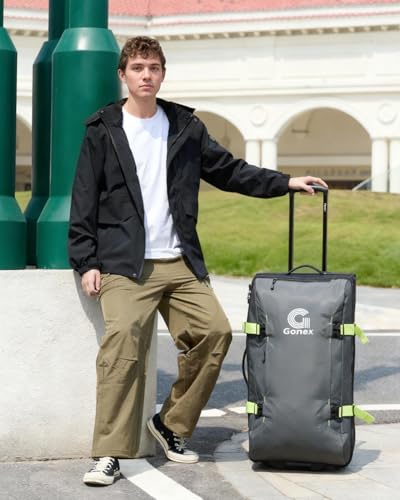 Gonex Rolling Duffle Bag with Wheels, Water-Repellent Nylon, 30 in, Olive - color: Dark Green