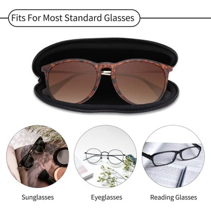 Hion Sunglasses Soft Case Ultra Light Neoprene Zipper Eyeglass Case With Belt Clip - color: 2b-flowers Pinck