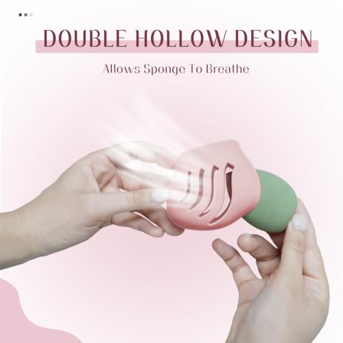 Silicone Makeup Sponge Holder,Fit All Sponges,Double-Sided Breathable(Beige - color: Beige*1