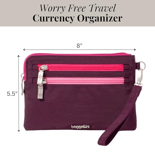 Baggallini Women's Rfid Currency Organizer Wristlet - color: Mulberry