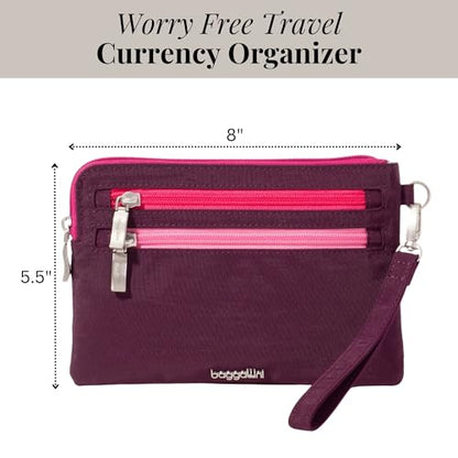 Baggallini Women's Rfid Currency Organizer Wristlet - color: Mulberry