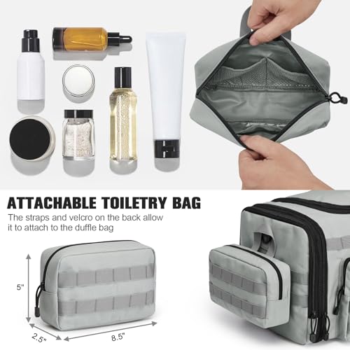 G4Free 3-in-1 Expandable Duffle Bag for Travel Gym, Large Duffel Backpack - color: Grey