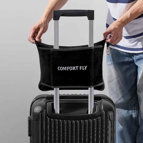 Comfort Fly Travel Blanket & Pillow – 2-in-1 Micro Plush Airplane Blanket with Carry Case (40" x 70") - Black - color: Black