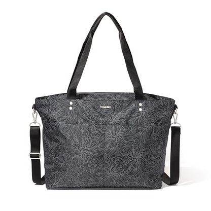 Baggallini Carryall Laptop Tote - color: Midnight Blossom Print