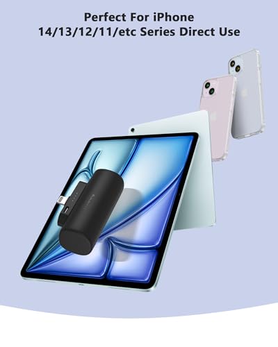 Miady 2-Pack Mini Portable Charger Built-in Connector Compact Battery Pack - color: Black+White