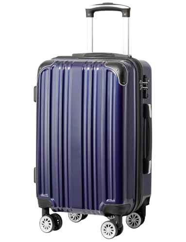 Coolife Luggage, Lightweight and Durable Hardshell, 20 in, navy new - color: navy new, size: S(20in)