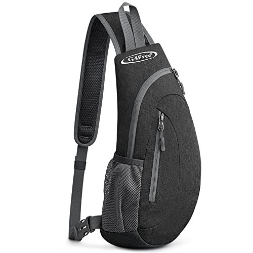 G4Free Sling Bag for Men Women, Small Crossbody Backpack Lightweight Chest Shoulder Bags for Travel, Outdoor and Sports (Dark Grey) | Durable Nylon Lightweight Sling Bag, Multi-Compartment, Adjustable Strap Chest Shoulder Bags Hiking Sports(Dark Grey) - c