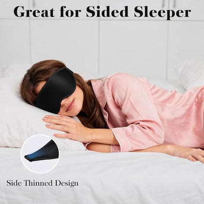 Fygrip 3D Eye Mask Sleep Mask for Men & Women, Black - color: Black