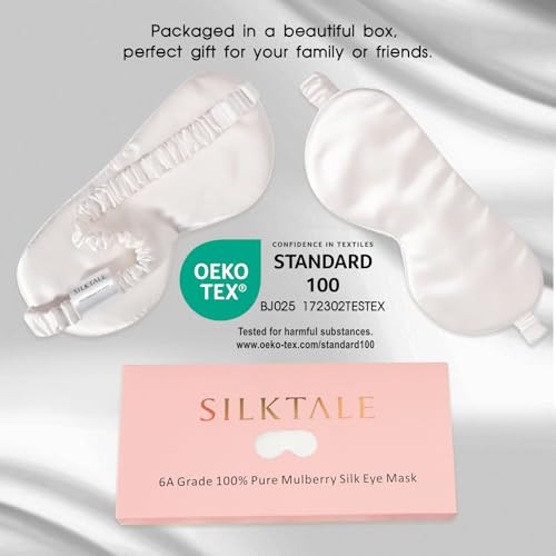 100% Mulberry Silk Eye Mask for Sleeping with Silk Wrapped Adjustable Strap,Ivory White - color: Ivory White
