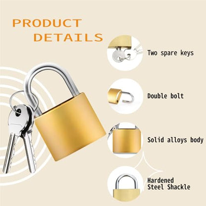 Luggage Locks with Keys, 20mm Small Padlock School Gym Locker Lock