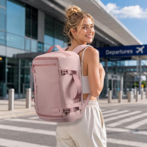 LOVEVOOK Travel Backpack for Women, Airline Approved Carry On Luggage - color: Pink