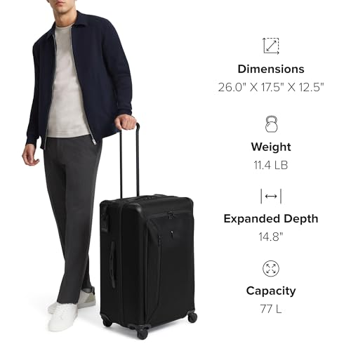 TUMI - Aerotour 4 Wheel Expandable Luggage - Men's and Women's Lightweight Business and Leisure Travel Suitcase - 26" Medium Expandable Checked, Black - color: Black, size: 26" Short Trip Expandable Packing Case