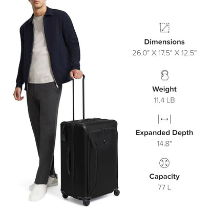 TUMI - Aerotour 4 Wheel Expandable Luggage - Men's and Women's Lightweight Business and Leisure Travel Suitcase - 26" Medium Expandable Checked, Black - color: Black, size: 26" Short Trip Expandable Packing Case
