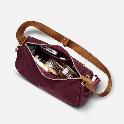 Nordace Siena Hobo Crossbody Bag - Secure RFID Blocking Pocket and Hidden Compartments for Travel Shoulder Bag - color: Burgundy