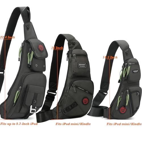 NICGID Sling Bag Chest Shoulder Backpack Crossbody Daypack for Men Women - color: Black-1
