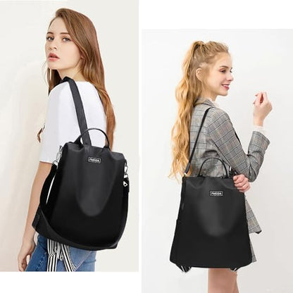 Large Travel Backpack for Women Waterproof Back Pack Black Shoulder Bag Fashion Backpack Purse Anti-Theft Daypack for College Work - color: Black