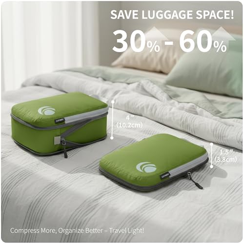 Cipway Compression Packing Cubes Set (Green 3pcs) - color: Green, size: 3PCS