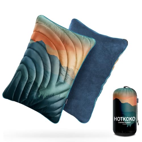 Camping Pillow Compressible Travel Pillow Lightweight Camp Pillow - color: Cyan Sky, size: Large(15.7''X19.6'')