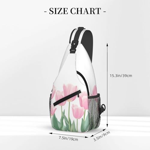 SUPLUCHOM Sling Bag Tulip Flower Hiking Daypack Crossbody Shoulder Backpack Travel Chest Pack for Men Women - color: B0157