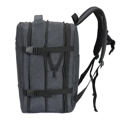 DUKAP X-Era Expandable Backpack - Heavy Duty Material, Premium Washed Fabric, Padded Laptop Compartment, Easy Access Pockets, Carry-On Sleeve, High Performance Backpack for Travel - Black - color: Black