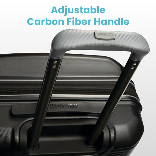 American Tourister Stratum 2.0 Expandable Hardside Luggage with Spinner Wheels, Jet Black, Carry-on - color: Jet Black, size: 20-Inch Carry-On