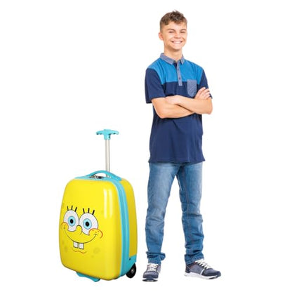 Bioworld Spongebob Squarepants Face 16.5" Youth 2-Wheel Luggage - color: Spongebob Face Yellow