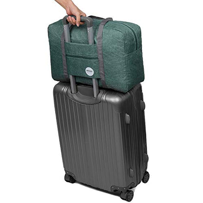 WANDF Personal Item Travel Bag, Carry On Duffle Bag Women - color: Denim Green
