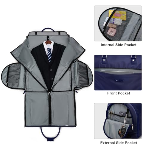 Modoker 3-in-1 Rolling Garment Duffle Bag with Wheels, 25in Blue - color: 25in-Blue
