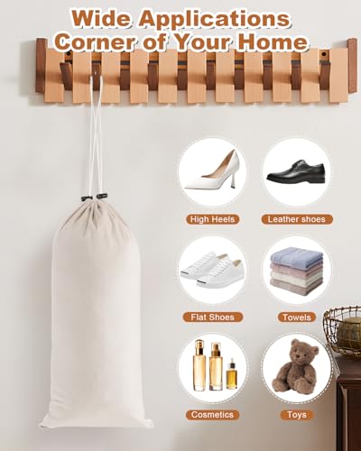 4 Pcs Single Shoe Bags for Travel, Dust Velvet Bag, Rio Red, 17.3x8.6 Inch - color: Beige, size: 17.3"x8.6"