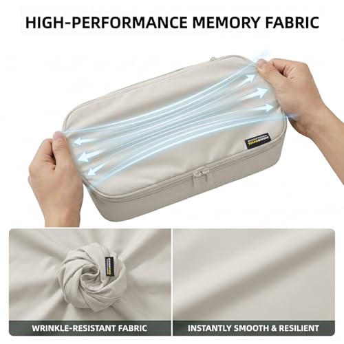 4 Piece Compression Packing Cubes for 3–7 Day Travel, Off White - color: Off White