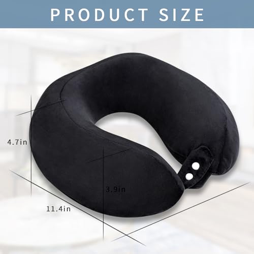 Neck Pillow Airplane Memory Foam Travel Pillows Black - color: Black