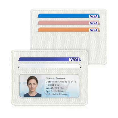 Airkit Small Slim ID Case, Womens Credit Card Holder Wallet, RFID Sleeve - color: Classic White