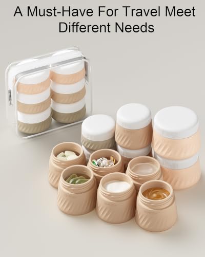 Quatish 6 Pack Travel Size Containers for Toiletries, 2oz, Apricot - color: Apricot, size: 2 Ounces