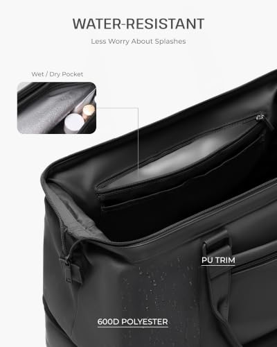 Coolife 3 Piece: Carry-On Suitcase, Duffel, Hanging Organizer - color: Black, size: 3-Piece Set (20''/Duffel/Toiletry Bag)