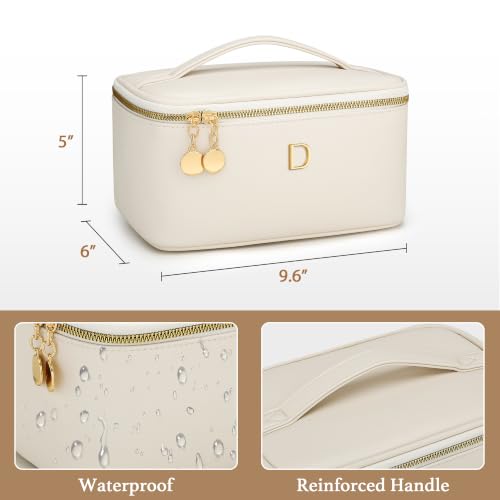 Personalized Makeup Bag Gifts for Women Travel Cosmetic Case - color: Beige01, style: D