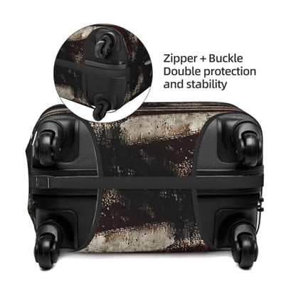 Travel Luggage Cover Bald Eagle with Flag, High Elasticity Washable Travel Baggage Protector Case Fits 22-24 in - color: Bald Eagle with Flag, size: 22-24 in