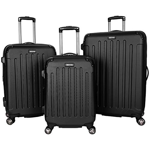 Kenneth Cole REACTION Renegade Luggage Expandable 8-Wheel Spinner Lightweight Hardside Suitcase, Black, 3-Piece Set (20"/24"/28") - color: Black, size: 3-Piece Set (20"/24"/28")
