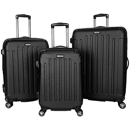 Kenneth Cole REACTION Renegade Luggage Expandable 8-Wheel Spinner Lightweight Hardside Suitcase, Black, 3-Piece Set (20"/24"/28") - color: Black, size: 3-Piece Set (20"/24"/28")