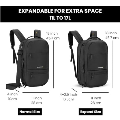 Sherpani Camden Pro Convertible Laptop Backpack (Raven) - color: Raven