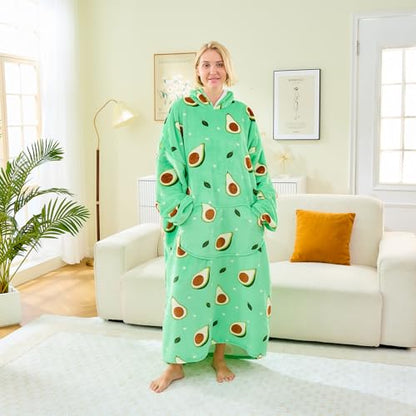 Moinlizy Oversized Wearable Blanket Hoodie for Women Men - color: Avocado