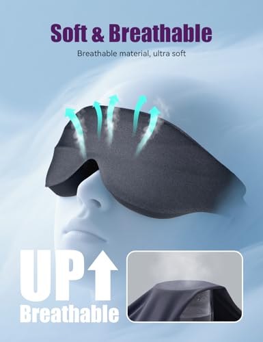 Sleep Eye Mask for Men Women, EVA BELLE Light Blocking Sleeping Mask for Side Sleeper, 3D Contoured Cup Night Blindfold, Lash Extensions 3D Sleeping Mask with Adjustable Strap for Travel, Night & Nap - color: 02-black