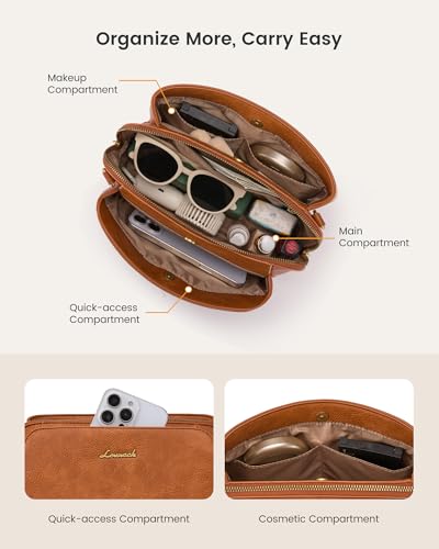 LOVEVOOK Leather Crossbody Bags for Women, Small Travel Purses with 2Pcs Adjustable Strap, RFID Anti Theft - color: Embossed-black Dark, size: 11.5''-Small-2Pcs