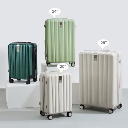 Hanke 20 Inch Expandable Carry on Luggage 22x14x9 Airline Approved - color: Blackish Green, size: 20 Inch EXT