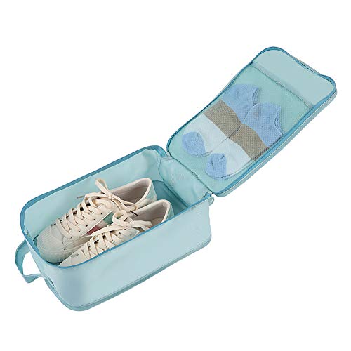 Belsmi 8 Set Packing Cubes with Shoe Bag - Compression Travel Luggage Organizer - color: Style A - Blue